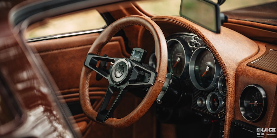The leather interior is another of the car’s many highlights.