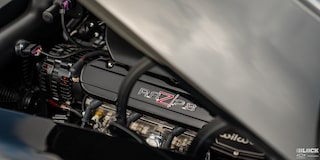 Side Edge View from the Hood of the Engine of a 1968 Chevy Camaro