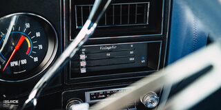 Close-up of the AC System in Rodney Harris' Chevrolet 1979 C10 Crew Cab Truck