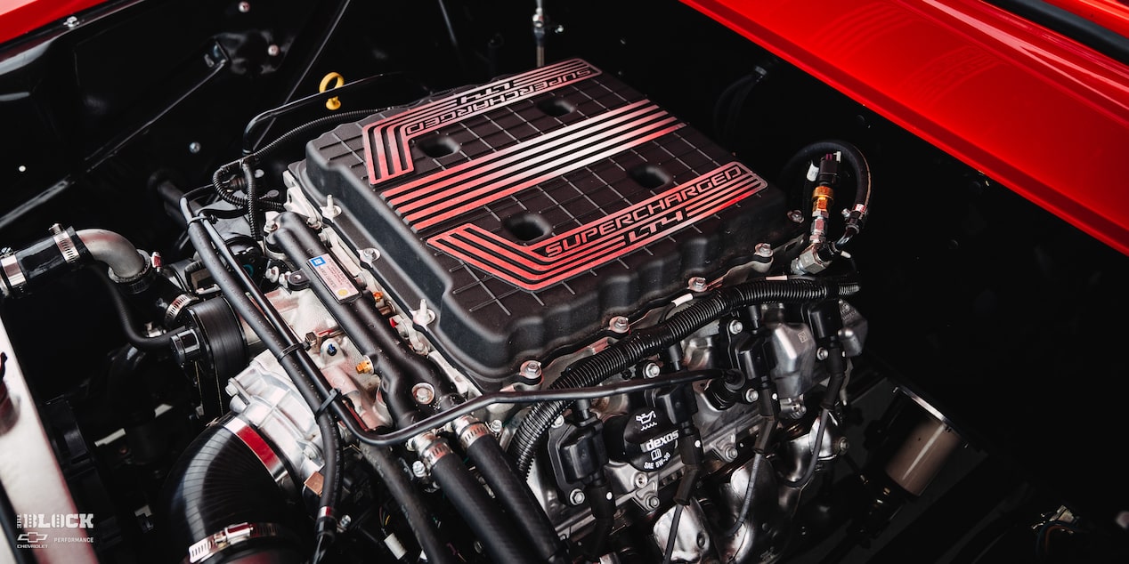 Side Three-Quarters View of the Engine Bay in David Kinnison's 1957 Chevrolet 3100 Truck