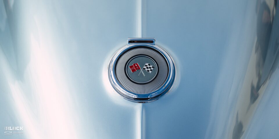 Close-up View of Chevy Corvette Logo