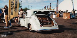 Rear Three-Quarters View of the Goodguys Chevrolet Performance Builder of the Year GM Retro Iron Winner 1941 Willys Coupe