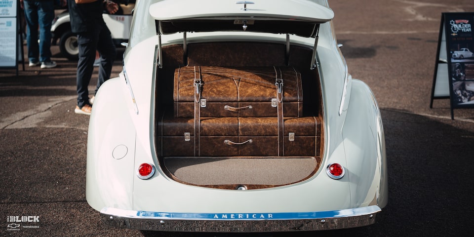 Rear View of the Trunk in the Goodguys Chevrolet Performance Builder of the Year GM Retro Iron Winner 1941 Willys Coupe
