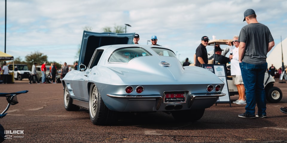 Rear Three-Quarters View of the Goodguys Chevrolet Performance Builder of the Year GM Iron Winner 1963 Chevy Corvette