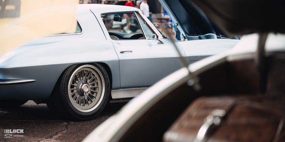Close-up Side View of the Goodguys Chevrolet Performance Builder of the Year GM Iron Winner 1963 Chevy Corvette