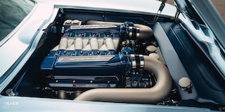 Close-up Side View of the LS Engine Inside Goodguys Chevrolet Performance Builder of the Year GM Iron Winner 1963 Chevy Corvette