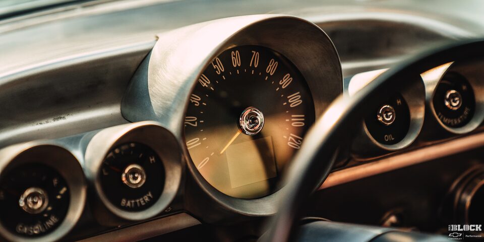 Close-up of the Speed Meter of the 1959 Chevy Impala