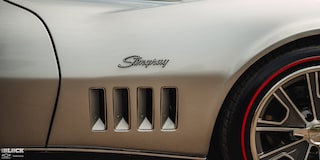 Close-up Side View of a Chevy Corvette 1969 Focusing on the Title "Stingray"