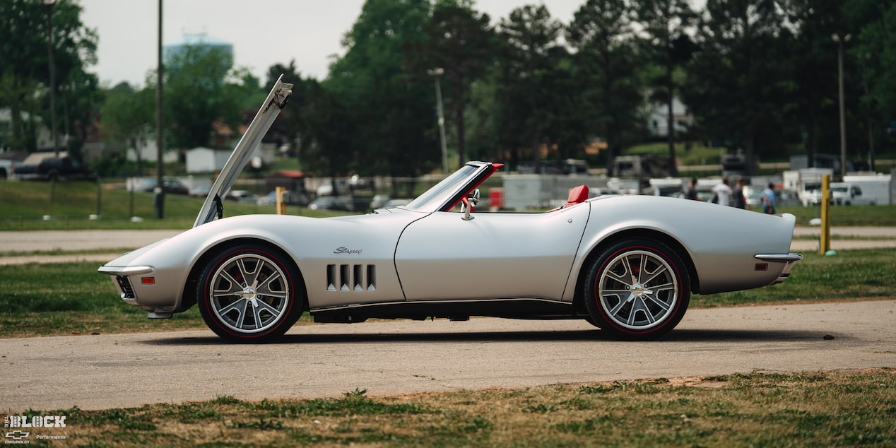 The car is painted in an eighth-generation Corvette color.
