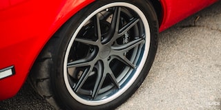Close-up of the Front Left Tire of a 1968 Chevy Camaro