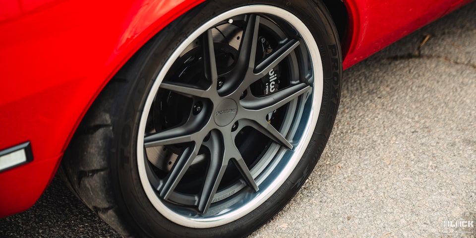 Close-up of the Front Left Tire of a 1968 Chevy Camaro