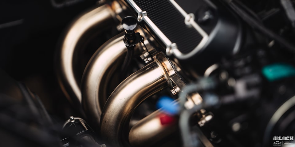 Close-up of the Engine Cylinders of a 1968 Chevy Camaro