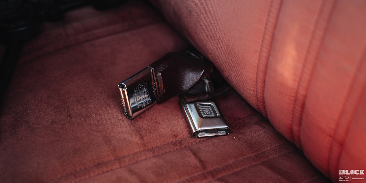 Close-up of a Pair of Seatbelts for a Chevy Performance Silverado