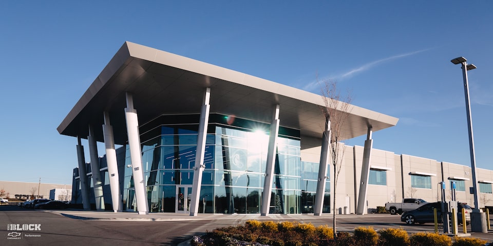 Exterior View of the Entrance to the GM Charlotte Technical Center.