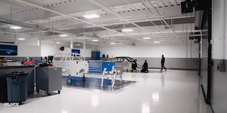 Staff Prepare a Chevrolet Race Car at the GM Charlotte Technical Center.