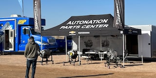 View of the Autonation Parts Center Tent at the Parker 400 in Parker, Arizona.