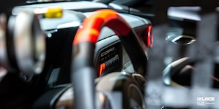 Close Up of the Steering Wheel Inside a Chevrolet Copo Camaro