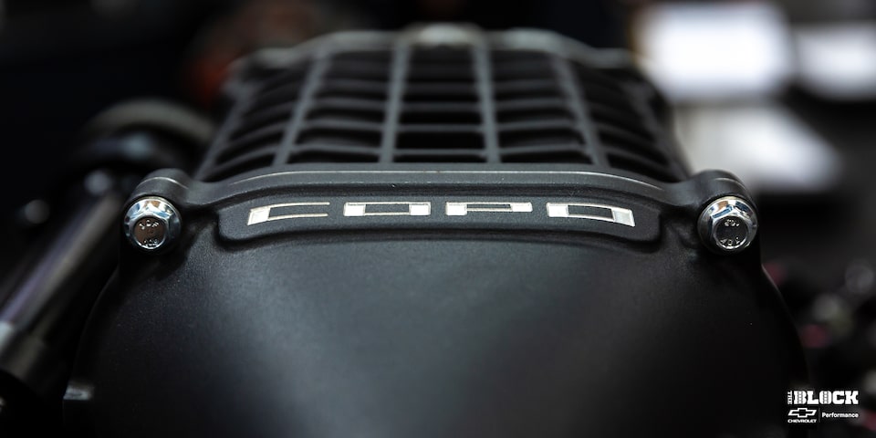 Close Up of a Copo Supercharger Kit Installed in a Vehicle