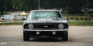 Front View of Becky and Derek Luck's Black 1969 Chevy Camaro SS