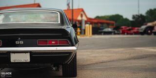 Rear View Becky and Derek Luck's Vintage 1969 Chevrolet Camaro SS With a Virginia License Plate
