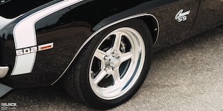 Close-up of the Rear Right Tire on Becky and Derek Luck's Vintage 1969 Chevrolet Camaro SS