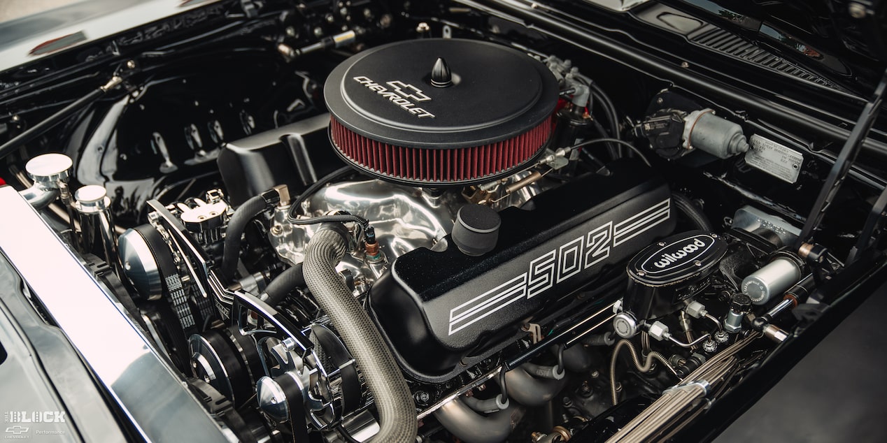 View of the Pristine Engine in Becky and Derek Luck's Vintage 1969 Chevrolet Camaro SS