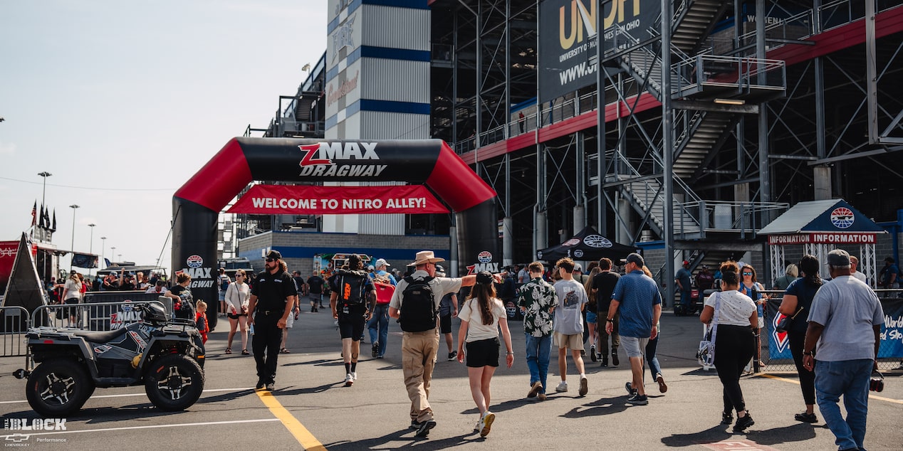 Spectators Enter the zMax Dragway at Charlotte Motor Speedway