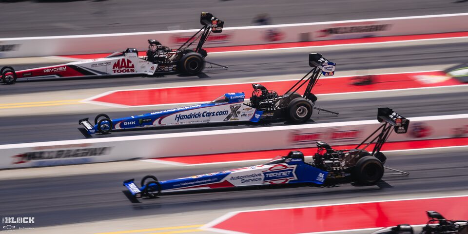 Four Top Fuel Dragsters Race at Charlotte Motor Speedway