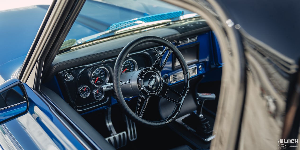The cab of the C10 is all that remains from the original truck. The interior has gotten a restomod upgrade, too.