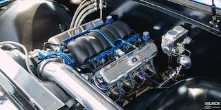 View of the Engine of Ronnie and Tina Allen’s "Bruzer" LS-Powered 1972 Chevrolet C10