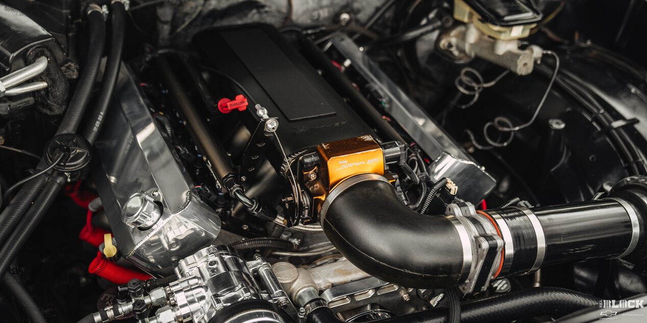 Close-up of an Engine with a Steel Pipe Attached to the Front