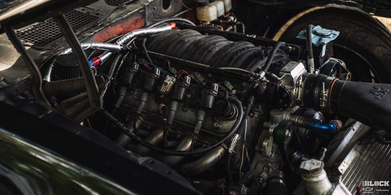 Side View of the Engine in J.J. Alfano’s LS-powered 1978 Pontiac Firebird Trans Am