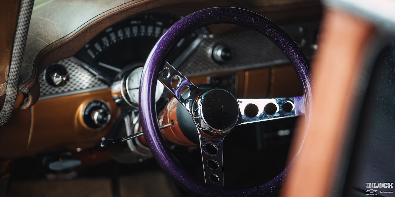 The interior also includes multiple modern upgrades but has a 1950s flair.