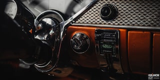 Close-up of the Dashboard Function of a 1955 Chevy Handyman Wagon