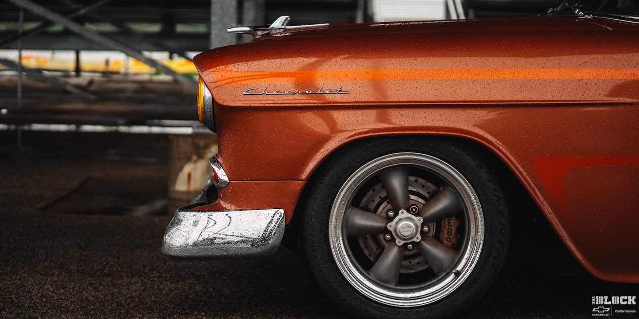 The wagon maintains all the classic Chevrolet style from the mid-1950s.