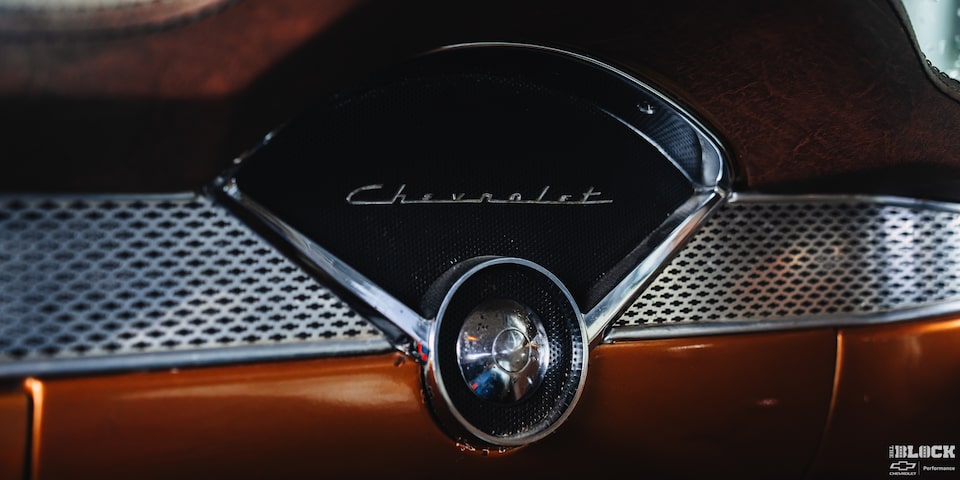 Close-up of the Interior Radio of a 1955 Chevy Handyman Wagon