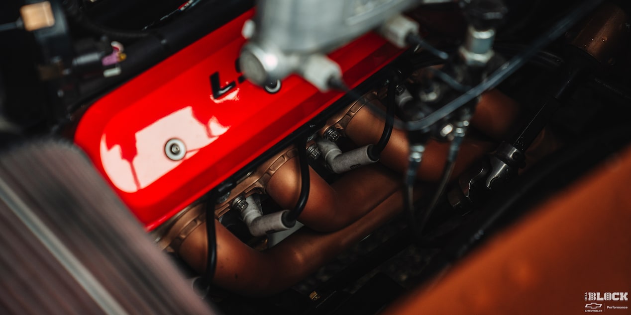 Close-up of the Engine for a 1955 Chevy Handyman Wagon