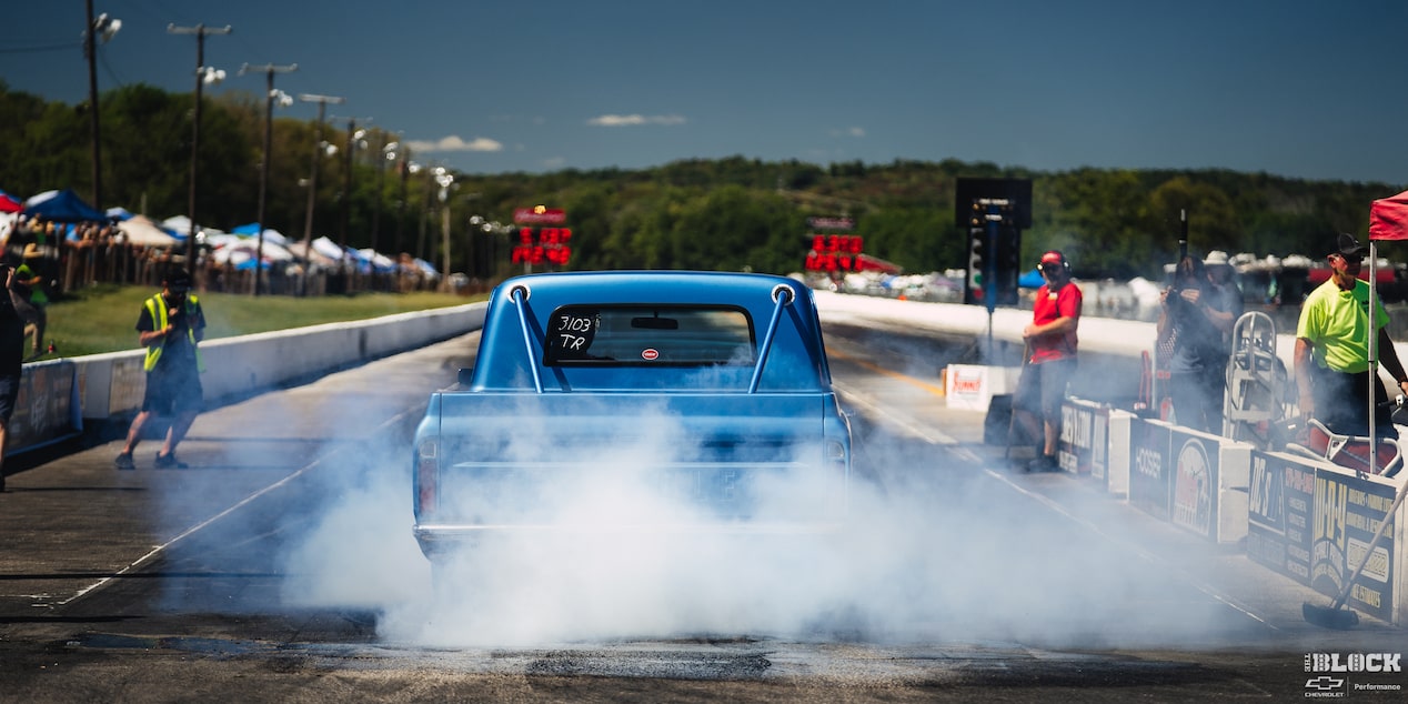Phil Puleo’s show-quality 1967 C10 can be found on drag strips throughout the Midwest.