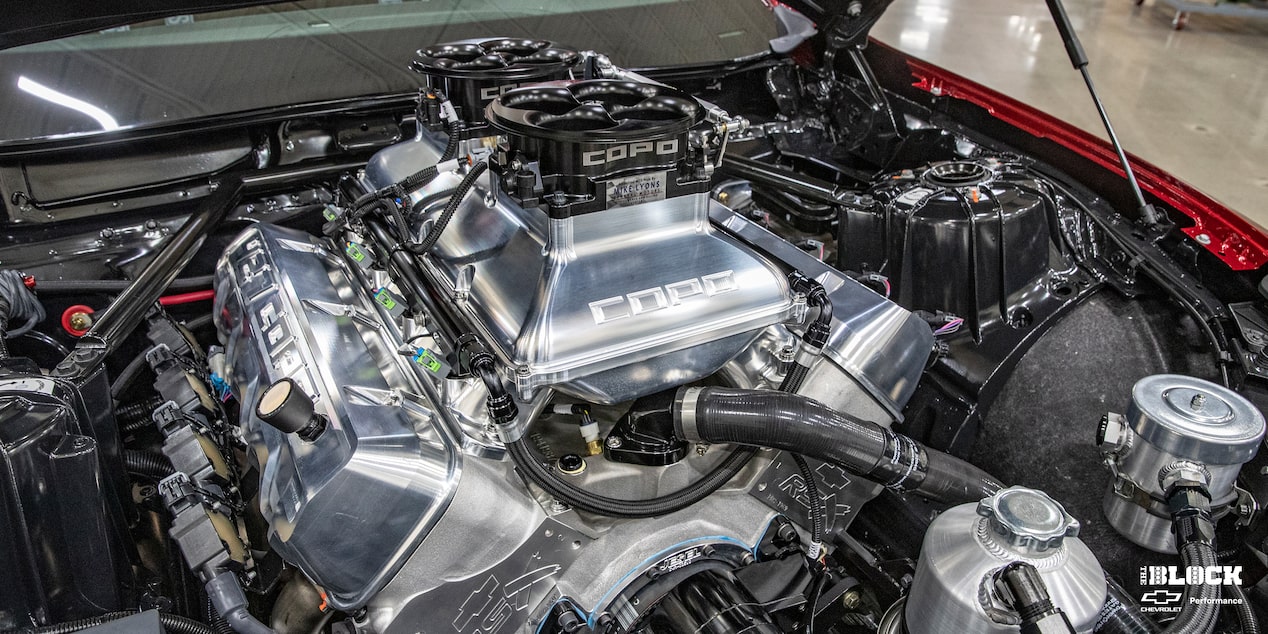 final copo camaro engine front