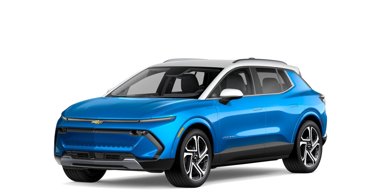 A Blue Chevy Equinox EV
